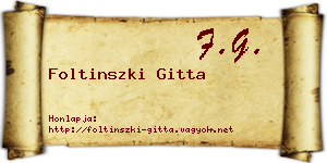 Foltinszki Gitta névjegykártya